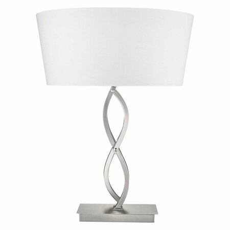 HOMEROOTS 24.5 x 18 x 18 in. Trend Home 1-Light Satin Nickel Table Lamp 399142
